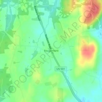Rougemont topographic map, elevation, terrain