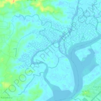 Segara Anakan topographic map, elevation, terrain
