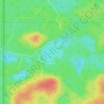 Wilderness Lake topographic map, elevation, terrain