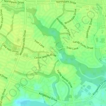Bear Branch Park topographic map, elevation, terrain