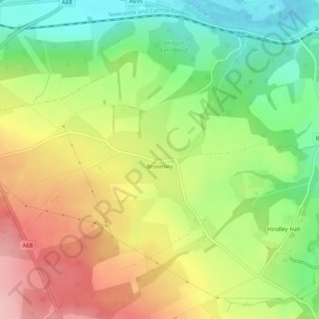 Broomley topographic map, elevation, terrain