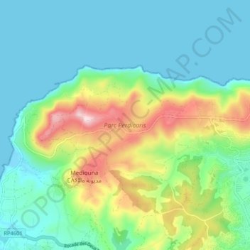 Parc Perdicaris topographic map, elevation, terrain