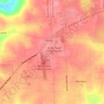 Butler Farm Show Lake topographic map, elevation, terrain