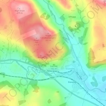 Kemp Tarn topographic map, elevation, terrain