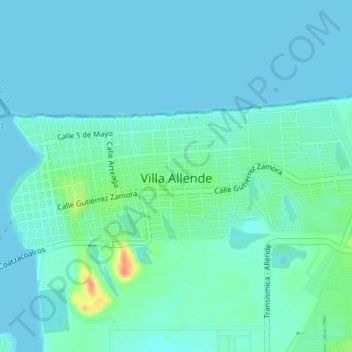 Villa Allende topographic map, elevation, terrain