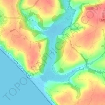 The Loe topographic map, elevation, terrain