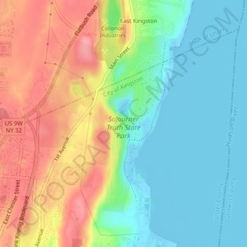 Sojourner Truth State Park topographic map, elevation, terrain