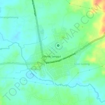 Dolok Sanggul topographic map, elevation, terrain