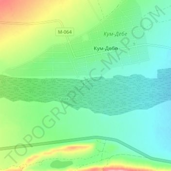 Kochkor River topographic map, elevation, terrain