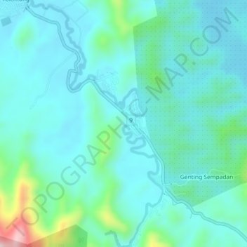 Sungai Gapoi topographic map, elevation, terrain