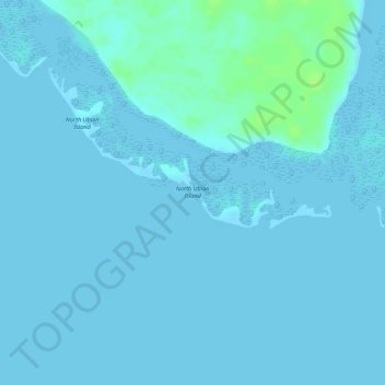 North Ubian Island topographic map, elevation, terrain