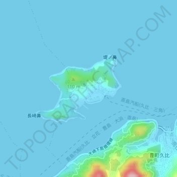 三角島 topographic map, elevation, terrain
