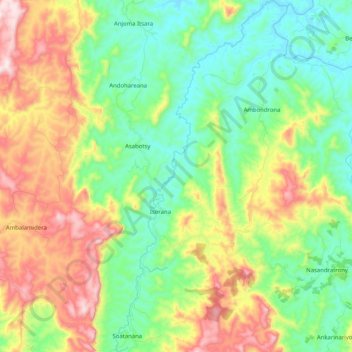 Isandra topographic map, elevation, terrain