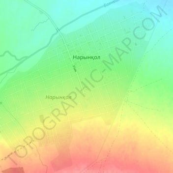 Narynkol topographic map, elevation, terrain