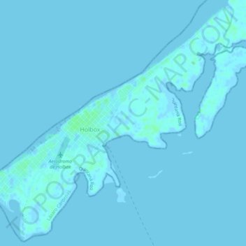 Isla Holbox topographic map, elevation, terrain
