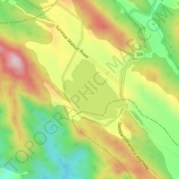 Mansar Lake topographic map, elevation, terrain