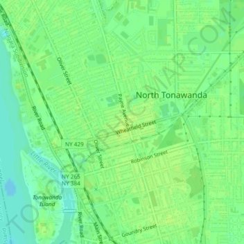 Ontario Pond topographic map, elevation, terrain