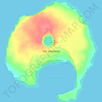 Isla Genovesa topographic map, elevation, terrain