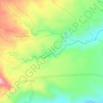 Air Tembesi topographic map, elevation, terrain