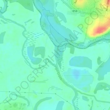 Wodonga Creek topographic map, elevation, terrain