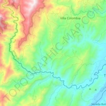 Timba topographic map, elevation, terrain