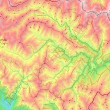 Tushetis Alazani topographic map, elevation, terrain