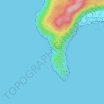 Pasir Pandak topographic map, elevation, terrain