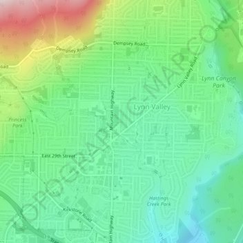 Institute Park topographic map, elevation, terrain