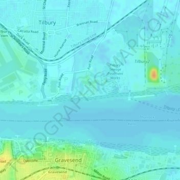 Tilbury Fort topographic map, elevation, terrain