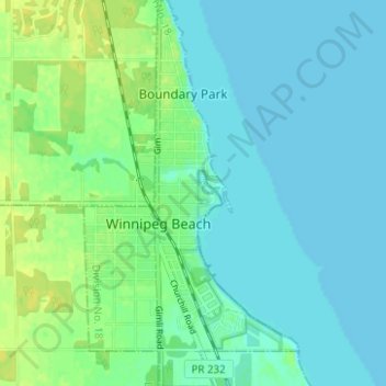 Winnipeg Beach topographic map, elevation, terrain