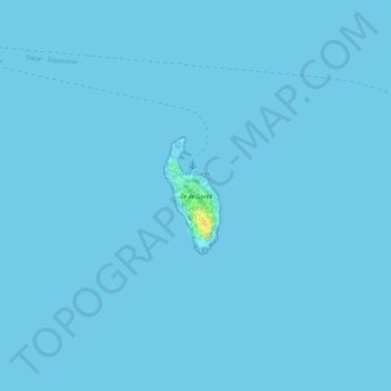 Island of Gorée topographic map, elevation, terrain
