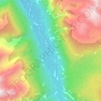 Talchako River topographic map, elevation, terrain