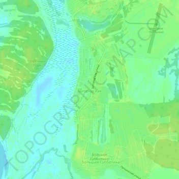 Богородская topographic map, elevation, terrain