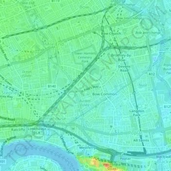 Diamond Gardens topographic map, elevation, terrain