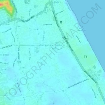 Sungai Ibai topographic map, elevation, terrain