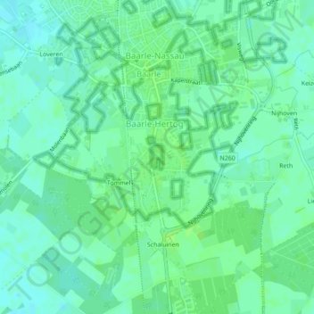 Netherlands - Belgium topographic map, elevation, terrain