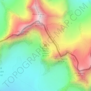 Rifugio Marco e Rosa topographic map, elevation, terrain