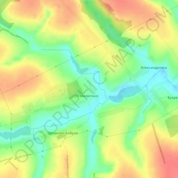 Milyutino topographic map, elevation, terrain