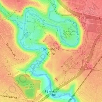 Brimbank Park topographic map, elevation, terrain