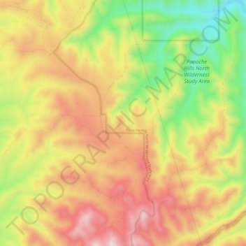 Panoche Hills topographic map, elevation, terrain