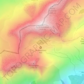 Lägh dal Lunghin topographic map, elevation, terrain