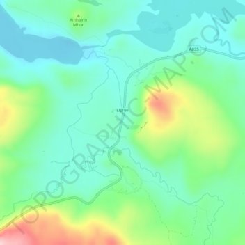 Elphin topographic map, elevation, terrain