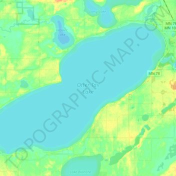 Otter Tail Lake topographic map, elevation, terrain
