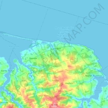 Prince Edward Island National Park topographic map, elevation, terrain