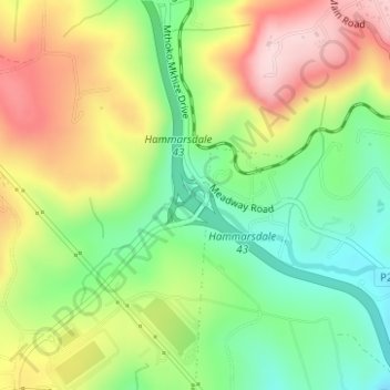 Sterkspruit topographic map, elevation, terrain