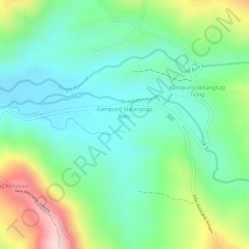 Kampung Melangkap Baru topographic map, elevation, terrain