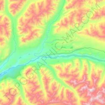 Chickaloon topographic map, elevation, terrain