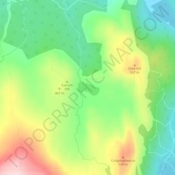 Cornish Loch topographic map, elevation, terrain