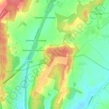 Snelsmore East Common topographic map, elevation, terrain