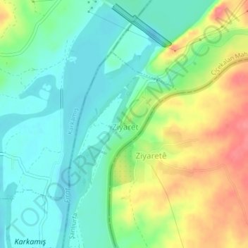 Ziyaret topographic map, elevation, terrain